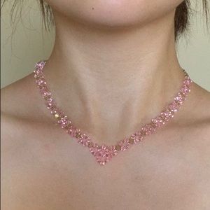 VINTAGE crystal bead necklace with Swarovski comp.